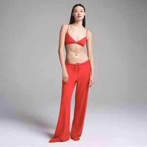 SKIMS Vibrant Red Wide Leg Pants NWT